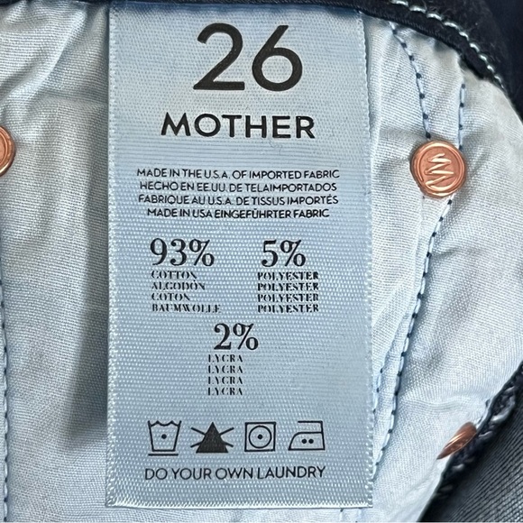 MOTHER The Looker Foulard Me Once Jeans Blue Tile Print Low-rise Skinny Size 26 - Picture 8 of 13